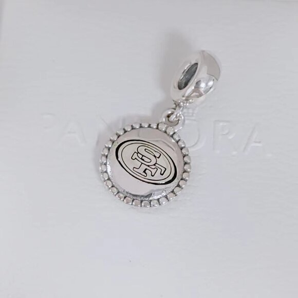 Pandora NFL SAN FRANCISCO 49ERS Football Team Dangle Charm S925 Silver with box - Picture 5 of 6